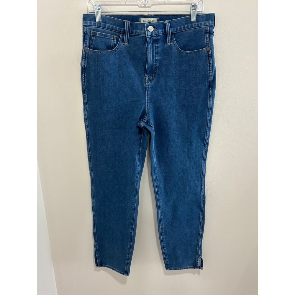 Madewell 11 Roadtripper High Rise Skinny Jeans Blue Side Slit Hem Size 29